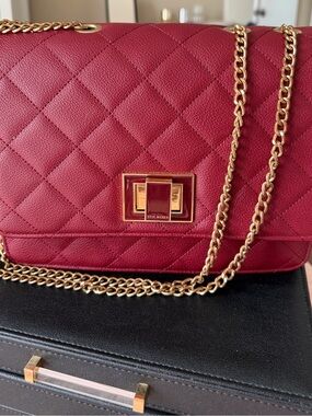 Steve Madden Bclara Quilted Crossbody Bag Oxblood Red